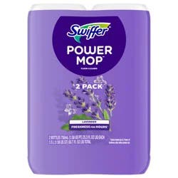 Swiffer PowerMop Floor Cleaning Solution with Lavender Scent, Double Pack, 2x750 mL