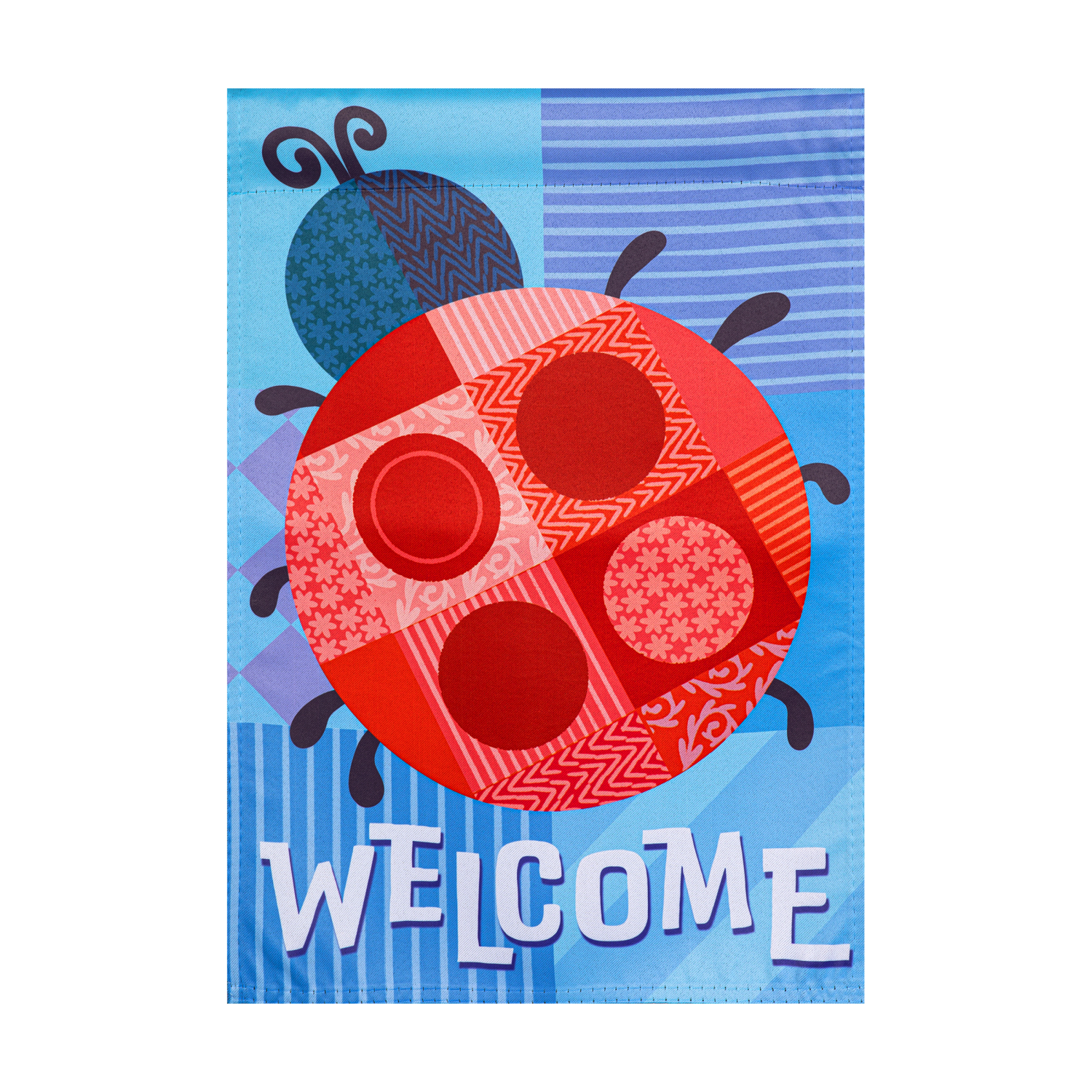 slide 1 of 1, Patriotic Quilt Ladybug Garden Suede Flag, 1 ct