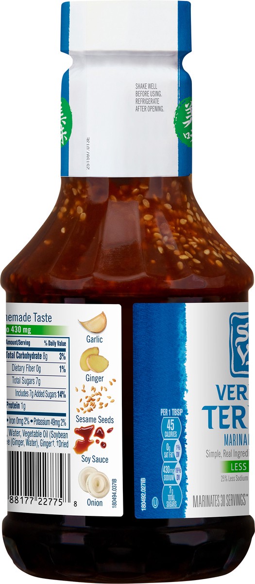 slide 5 of 9, Soy Vay Veri Veri Teriyaki Less Sodium Marinade and Sauce, 21 oz