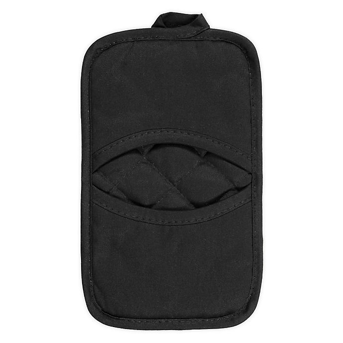 slide 1 of 4, KitchenSmart Colors Solid Pocket Pot Mitt - Black, 1 ct