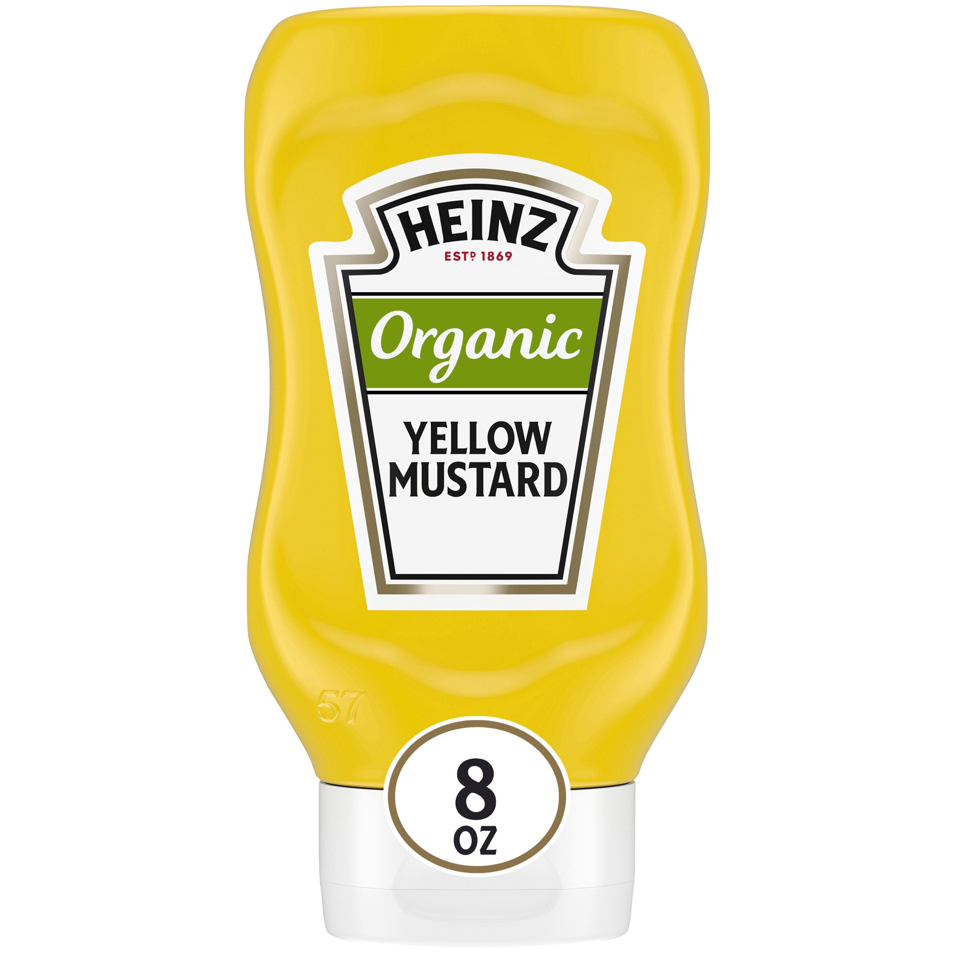 slide 1 of 9, Heinz Organic Yellow Mustard, 8 oz Bottle, 8 oz