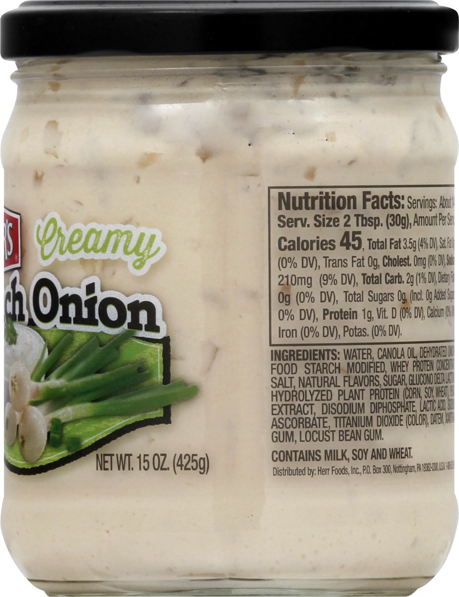 slide 8 of 13, Herr's Creamy French Onion Dip 15 oz, 15 oz