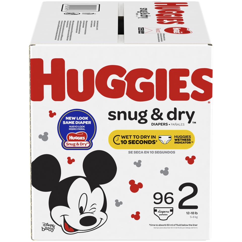 slide 1 of 3, Huggies Snug & Dry Diapers 104 ct, size 2