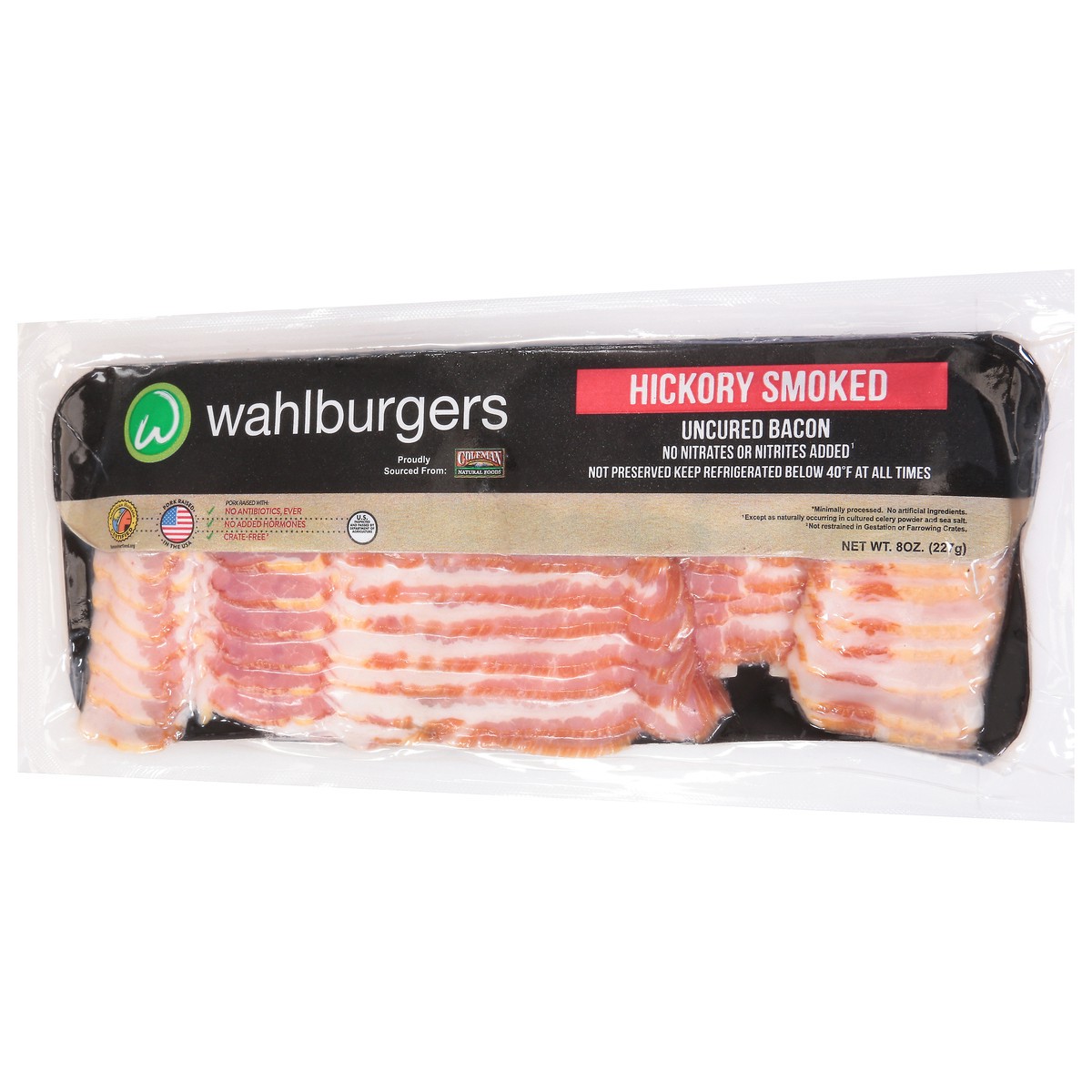 slide 13 of 14, Wahlburgers Uncured Hickory Smoked Bacon 8 oz,