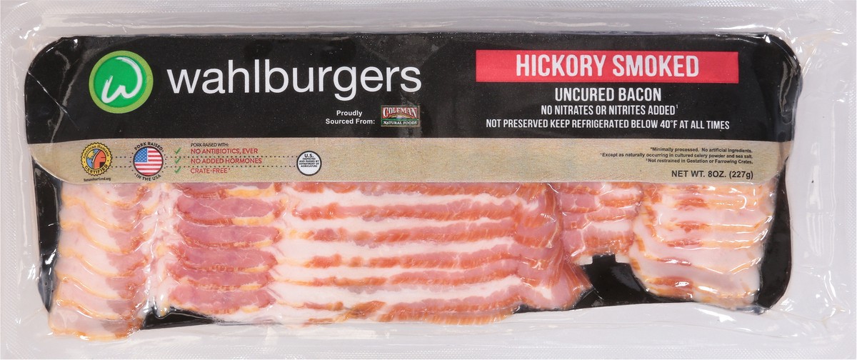 slide 5 of 14, Wahlburgers Uncured Hickory Smoked Bacon 8 oz,