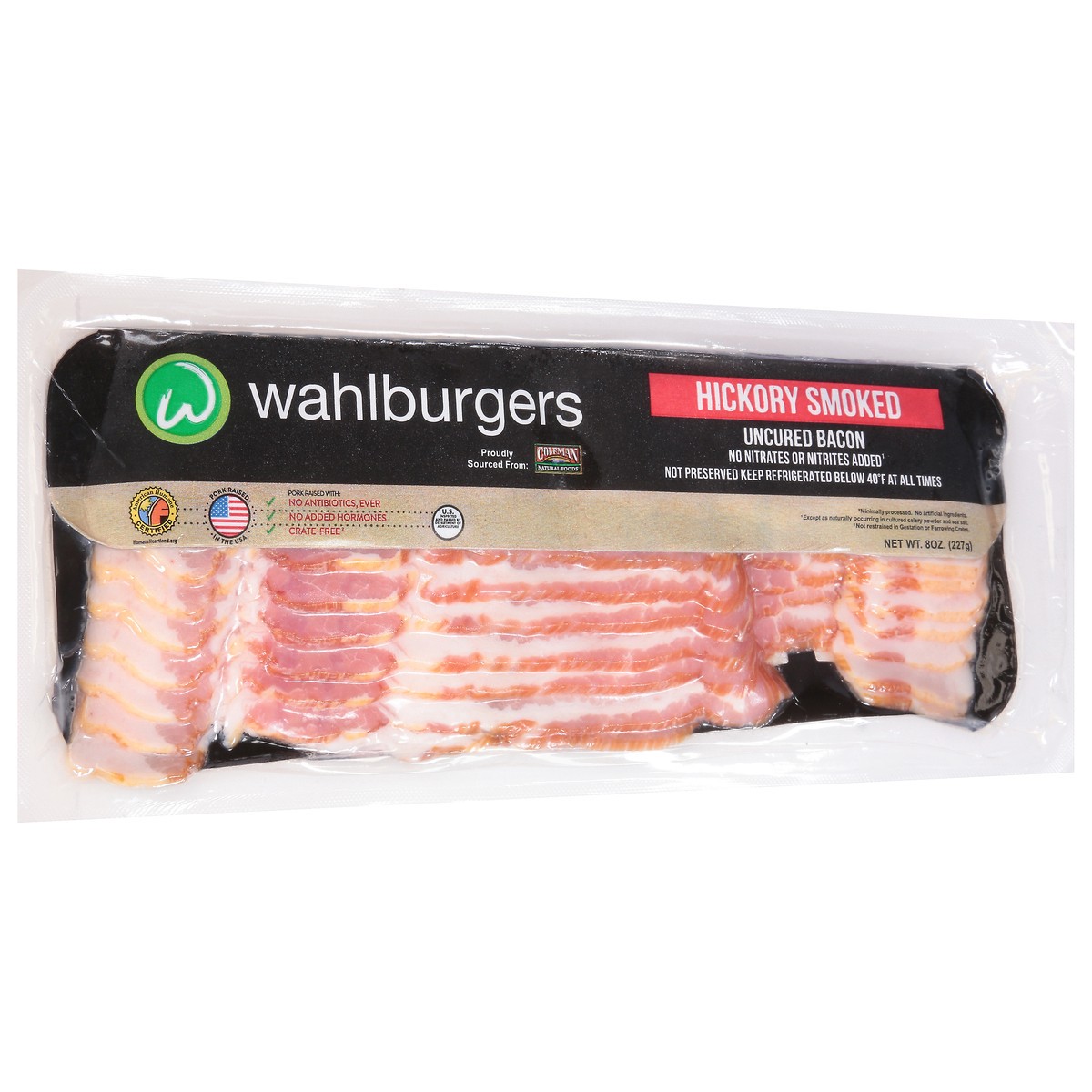 slide 2 of 14, Wahlburgers Uncured Hickory Smoked Bacon 8 oz,