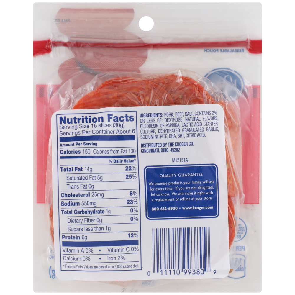slide 2 of 2, Kroger Sliced Pepperoni, 6 oz