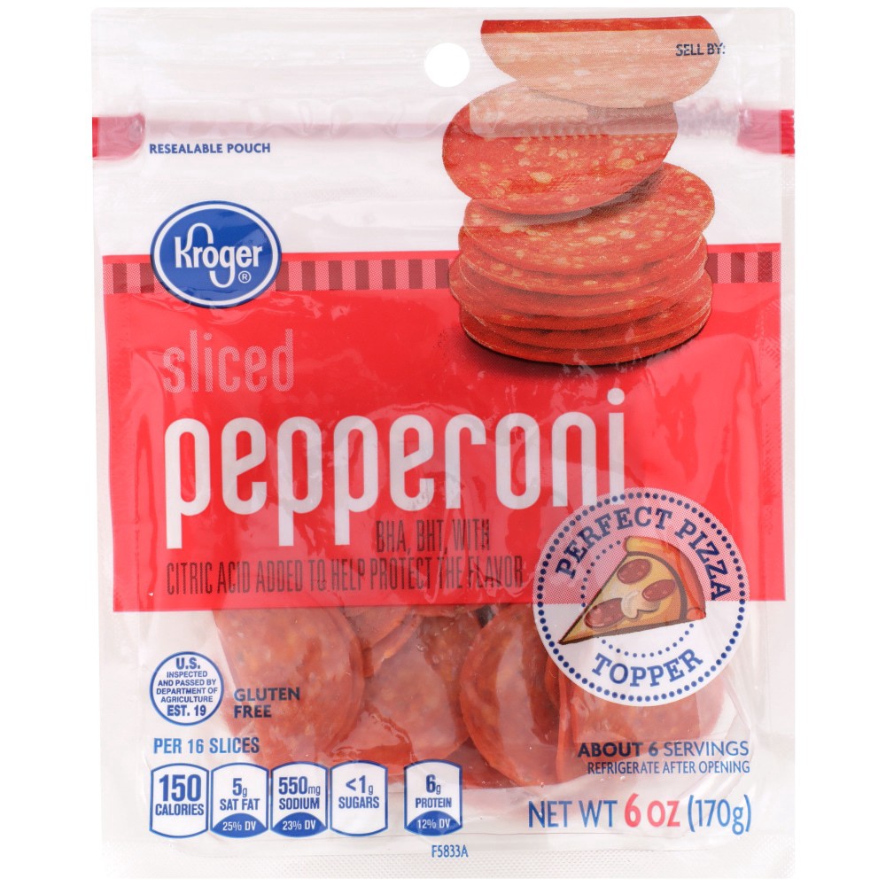 slide 1 of 2, Kroger Sliced Pepperoni, 6 oz