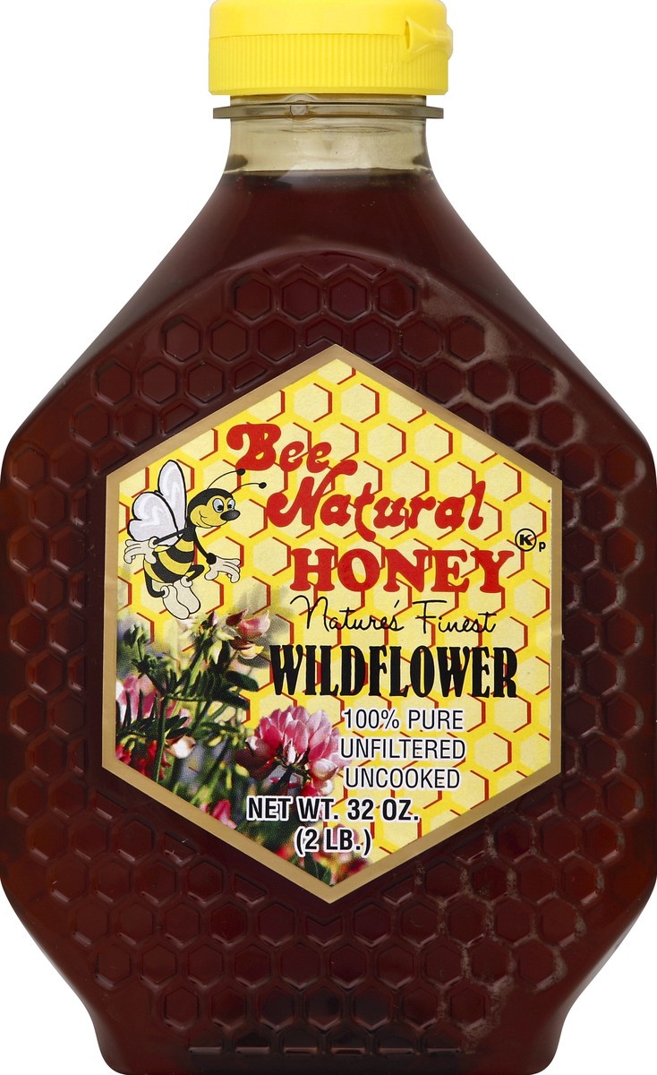 slide 1 of 3, Bee Natural Honey Wildflower, 1 oz