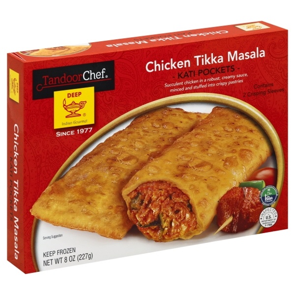 slide 1 of 1, Tandoor Chef Chicken Tikka Masala Kati Pockets, 8 oz
