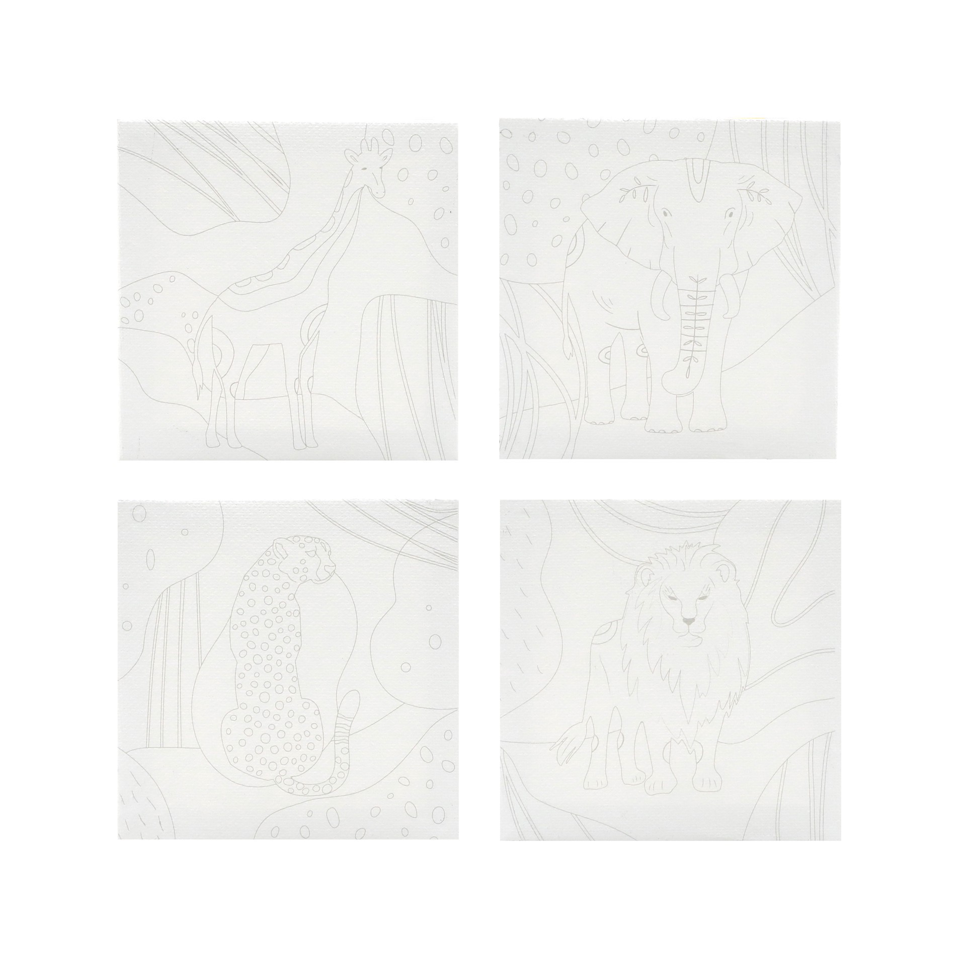 slide 3 of 8, Craft Smart 4" X 4" Wild Animals Canvas Painting Kit, 4 in x 4 in