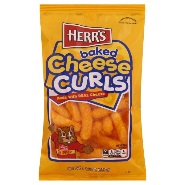 slide 1 of 1, Herr's Cheese Curls Single Serve, 3.375 oz