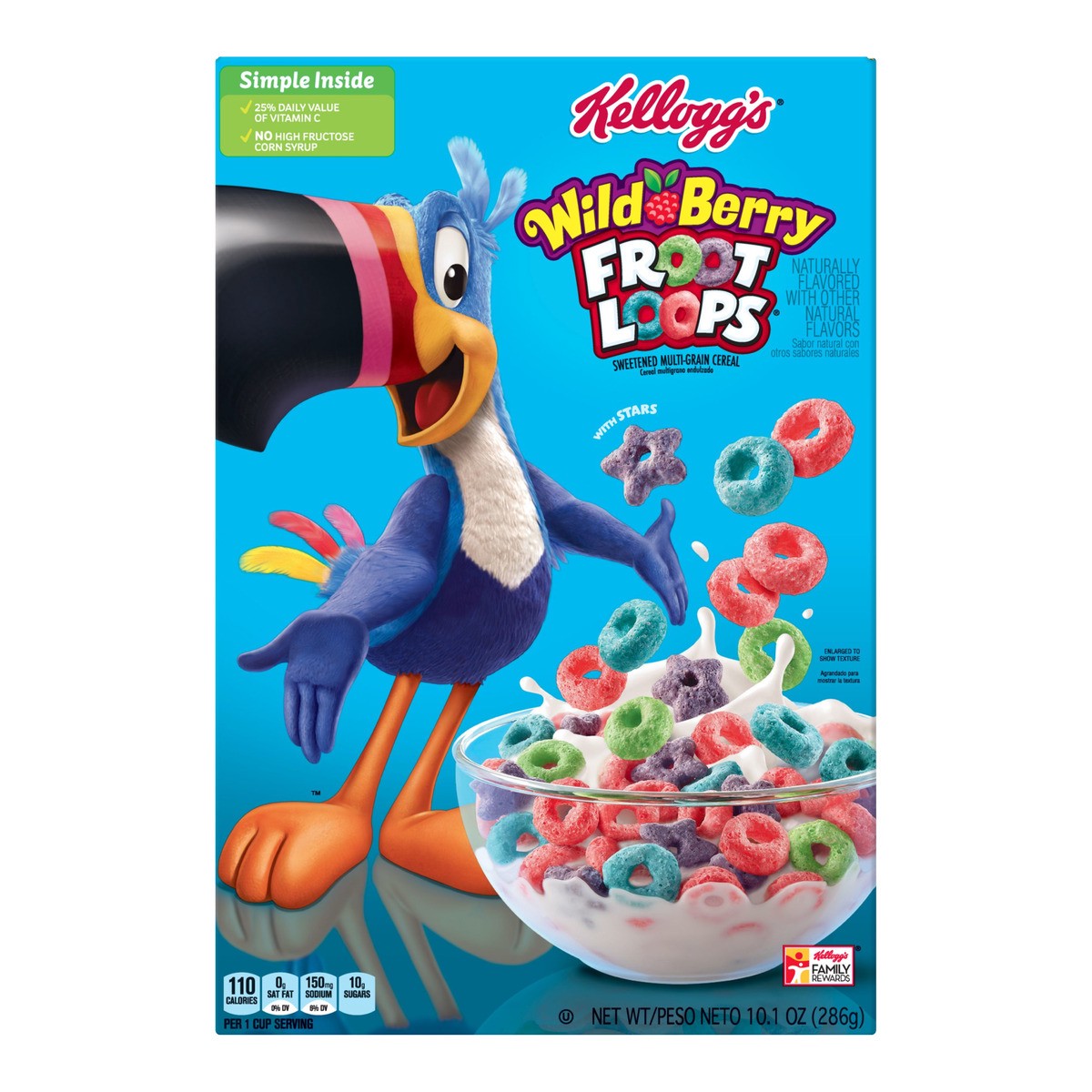 slide 1 of 9, Kellogg's Froot Loops Wild Berry Breakfast Cereal, 10.1 oz