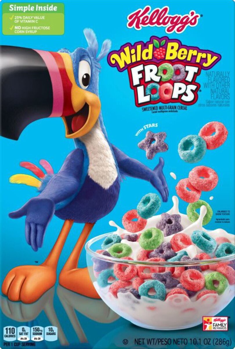 slide 8 of 9, Kellogg's Froot Loops Wild Berry Breakfast Cereal, 10.1 oz