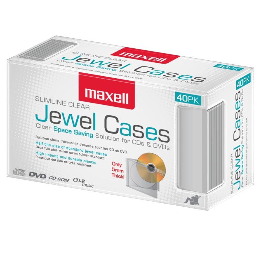 slide 3 of 5, Maxell Slimline Clear Jewel CD Cases, 1 ct