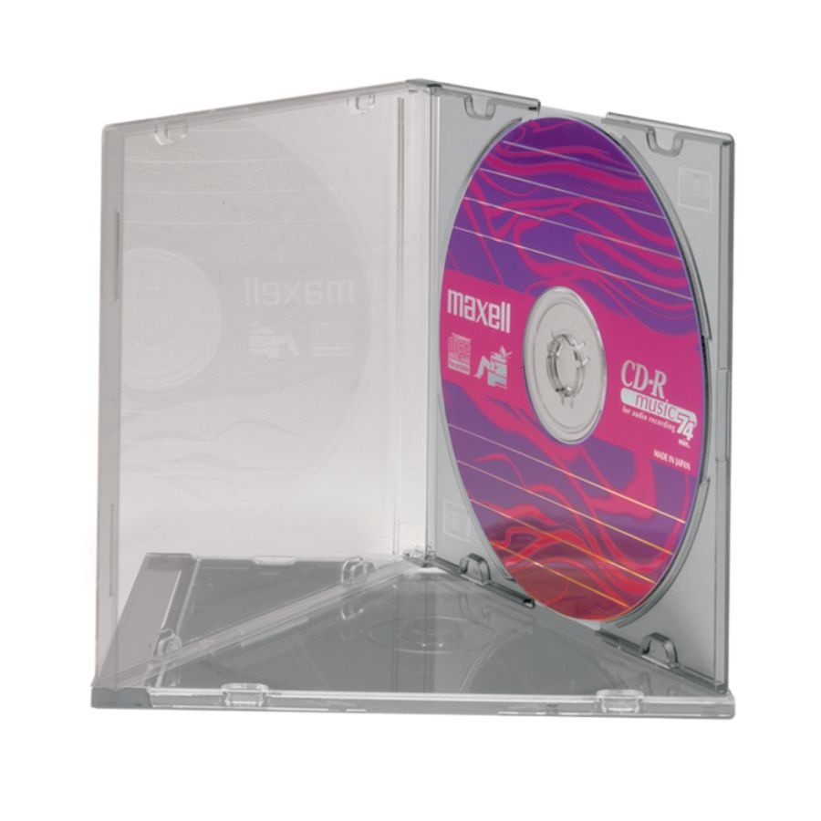 slide 2 of 5, Maxell Slimline Clear Jewel CD Cases, 1 ct