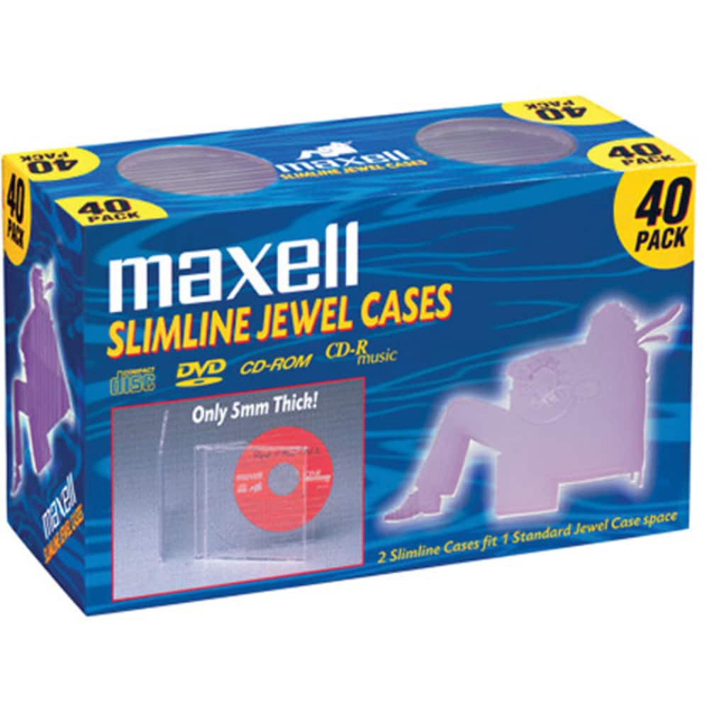 slide 1 of 5, Maxell Slimline Clear Jewel CD Cases, 1 ct