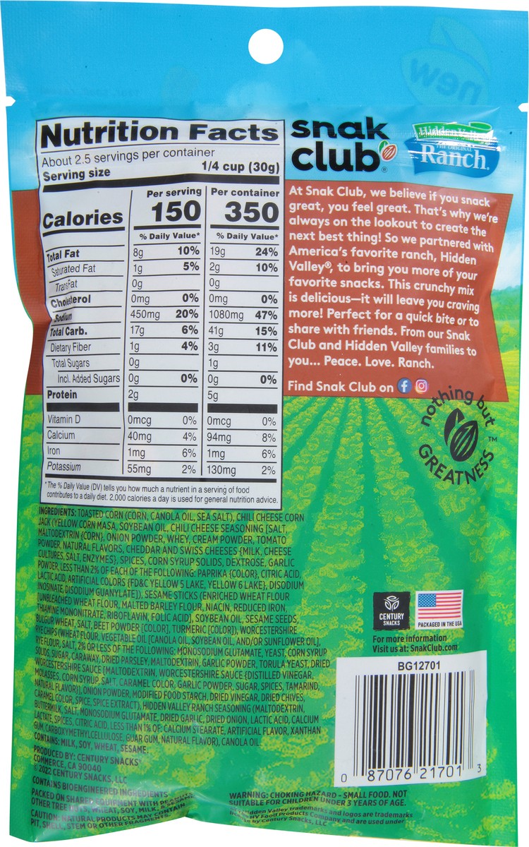 slide 2 of 14, Snak Club Hidden Valley The Original Ranch Crunch Mix 2.5 oz, 2.5 oz