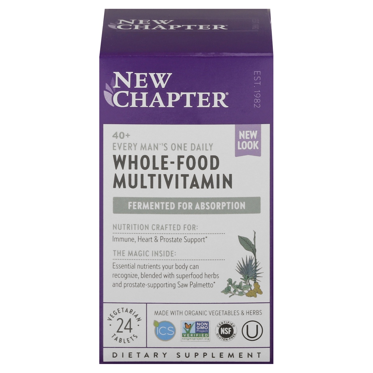 slide 1 of 1, New Chapter 40+ Every Man's One Daily Multivitamin Tablets, 24 ct