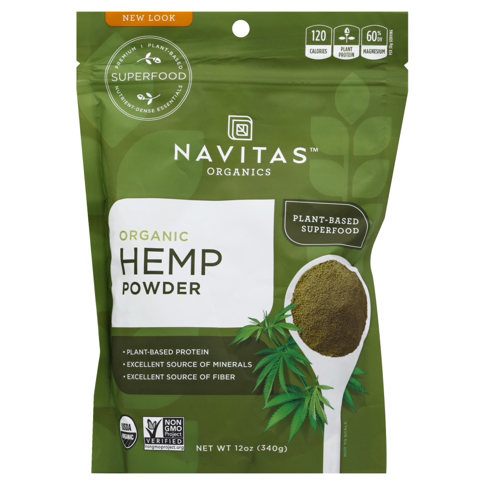 slide 1 of 1, Navitas Hemp Powder Raw Org, 12 oz