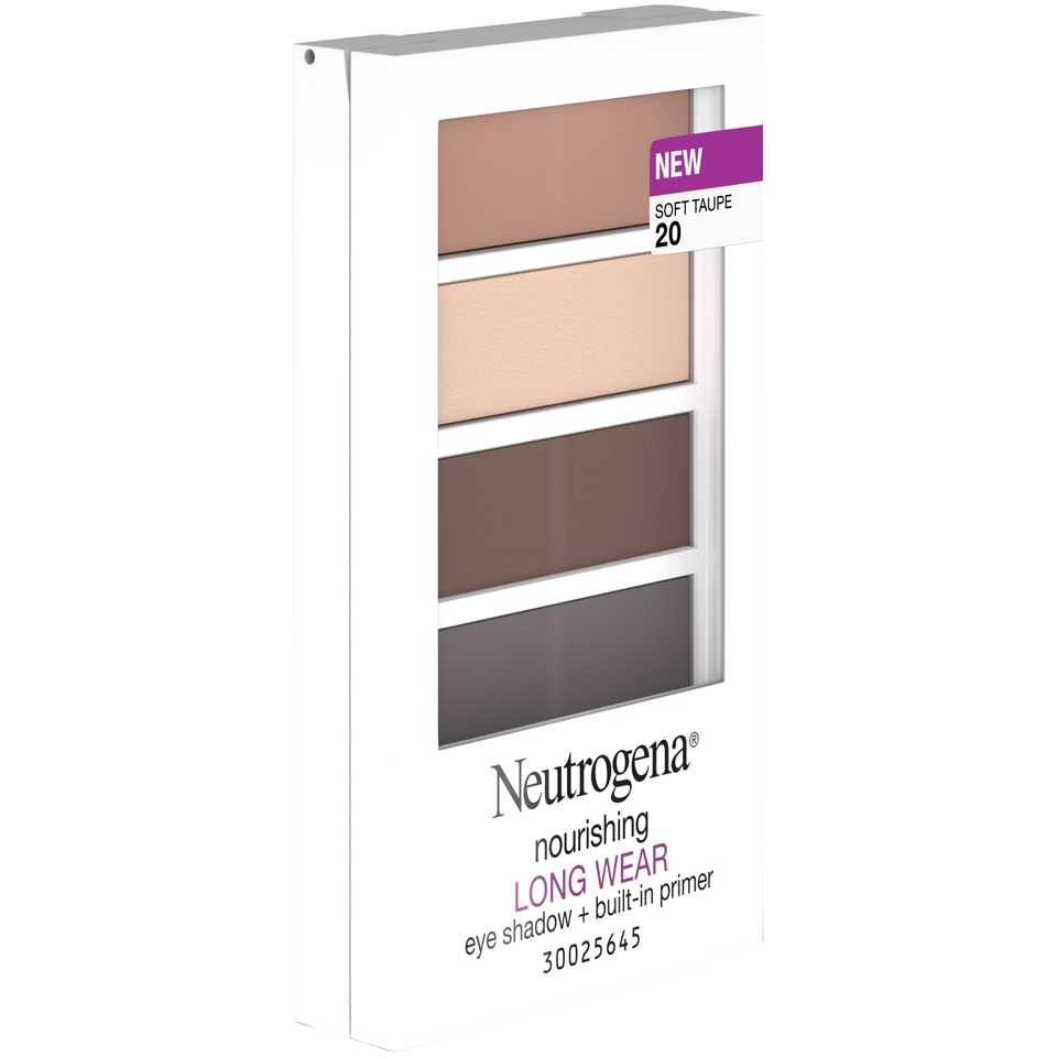 slide 2 of 6, Neutrogena Nourishing Long Wear Eye Shadow + Built-in Primer, Soft Taupe 20, 0.24 oz