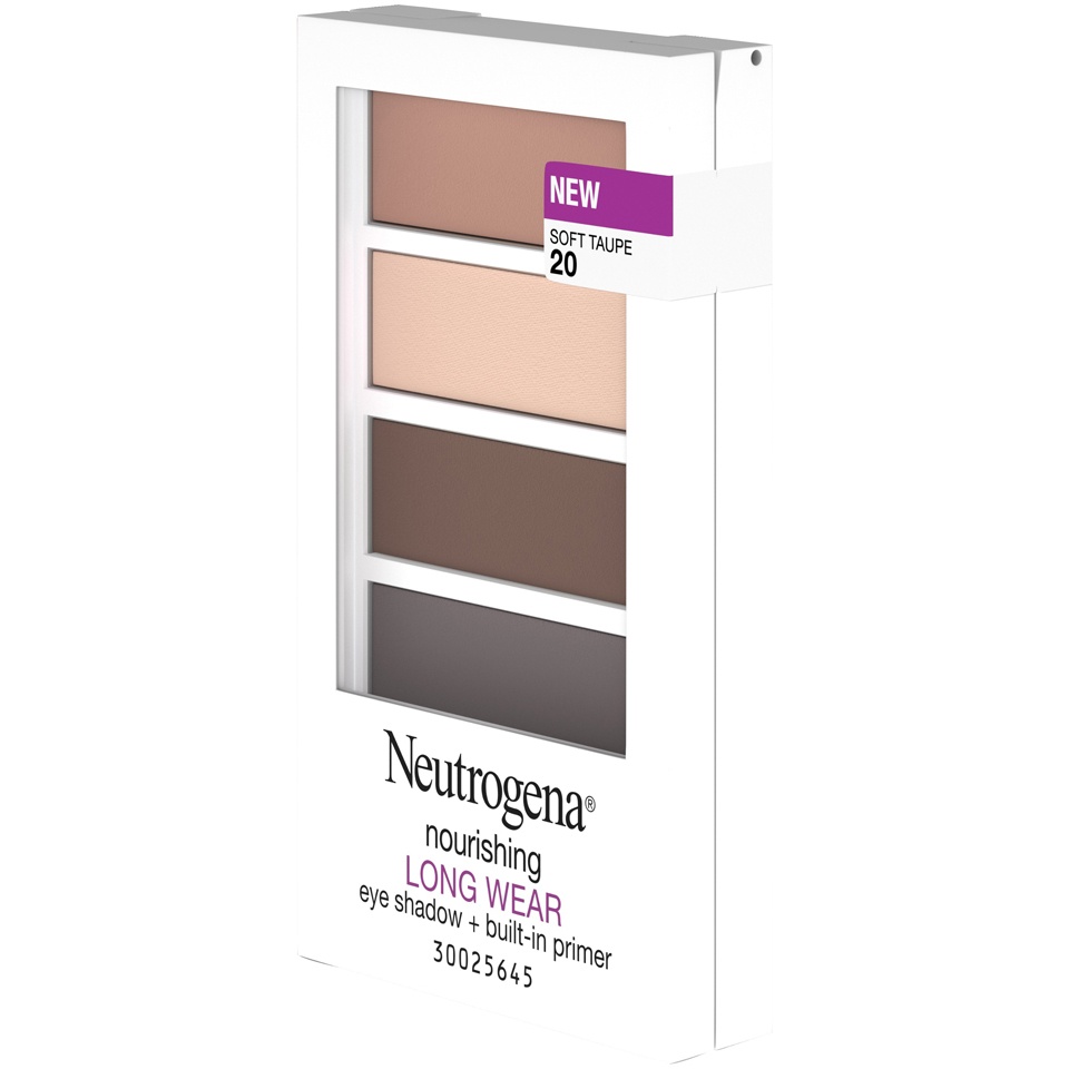 slide 3 of 6, Neutrogena Nourishing Long Wear Eye Shadow + Built-in Primer, Soft Taupe 20, 0.24 oz