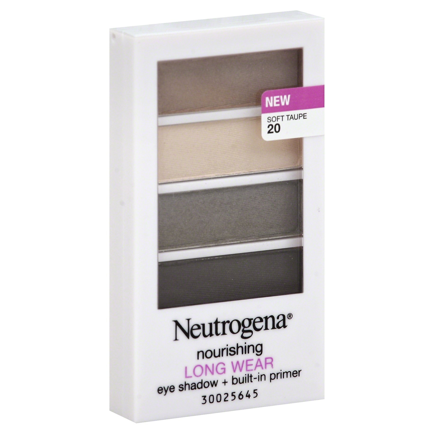 slide 1 of 6, Neutrogena Nourishing Long Wear Eye Shadow + Built-in Primer, Soft Taupe 20, 0.24 oz