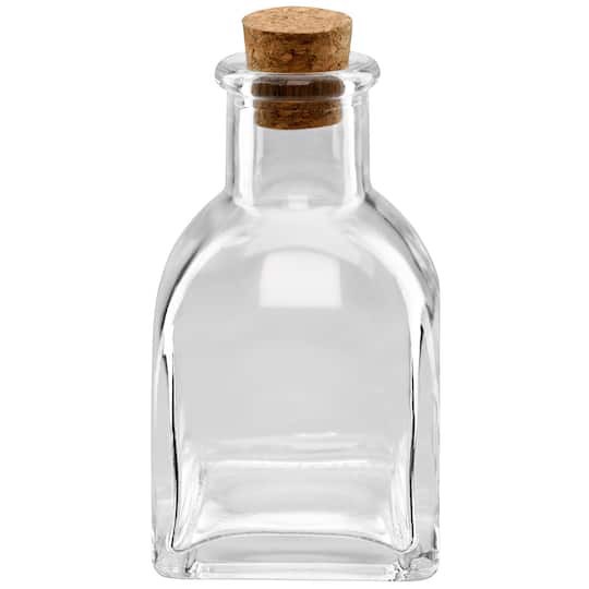 slide 1 of 1, Mini Square Glass Bottle With Cork By Ashland, 4 in