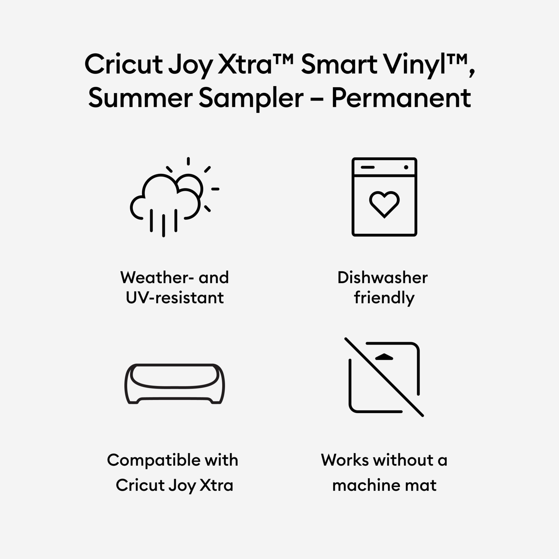 slide 3 of 8, Cricut Joy Xtra Permanent Smart Vinyl Summer Sampler, 9.5 in x 12 in