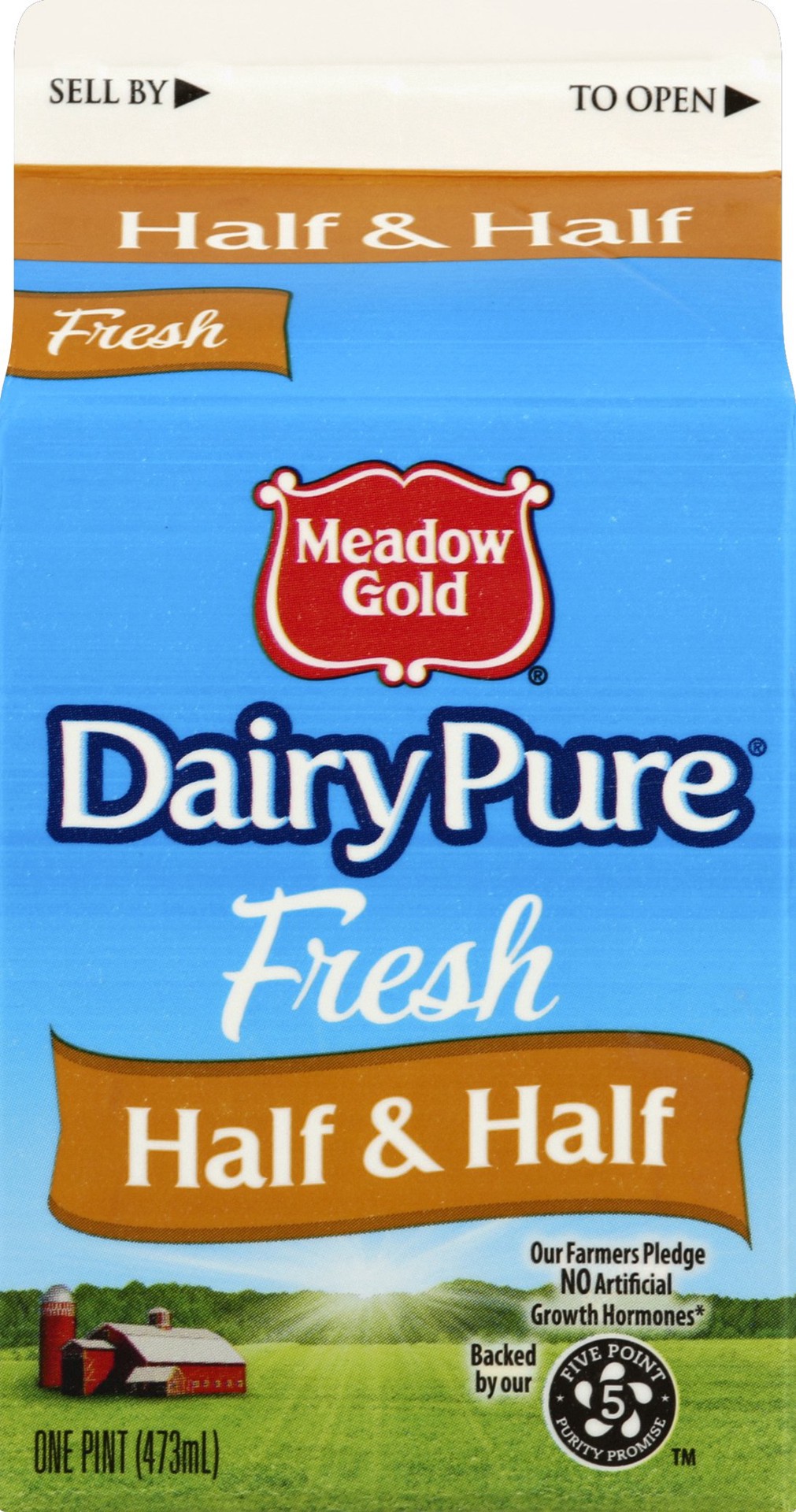 slide 1 of 5, Dairy Pure Meadow Gold DairyPure Half and Half - 1 Pint, 1 pint