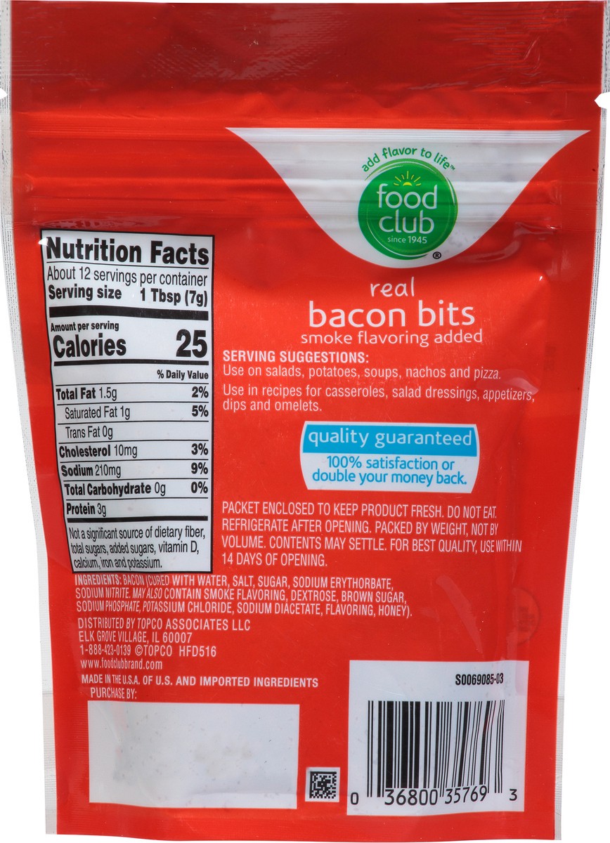 slide 5 of 9, Food Club Real Smoke Flavoring Added Bacon Bits 3 oz, 3 oz