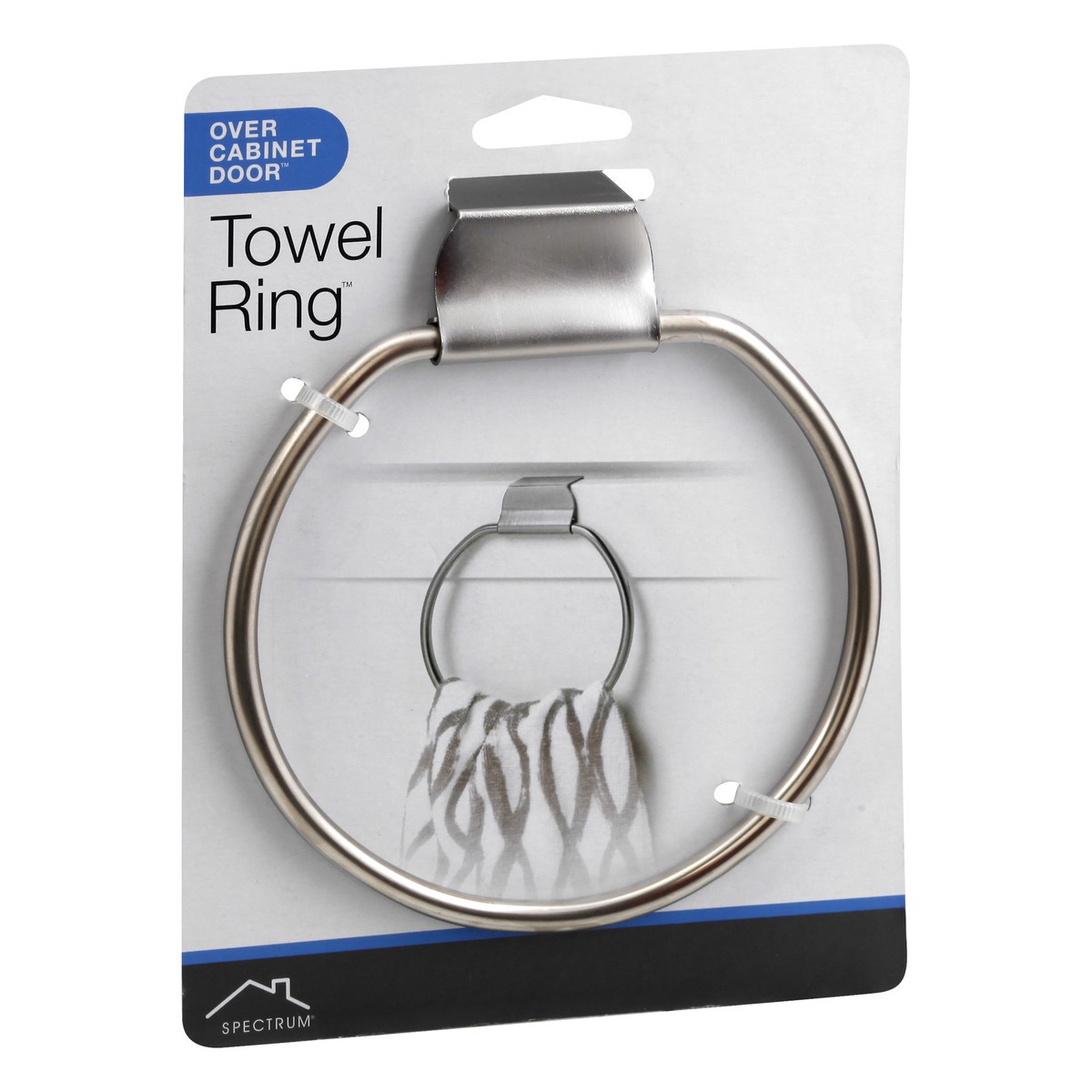 slide 4 of 8, Spectrum Brushed Nickel Over Cabinet Door Towel Ring 1 ea, 1 ct