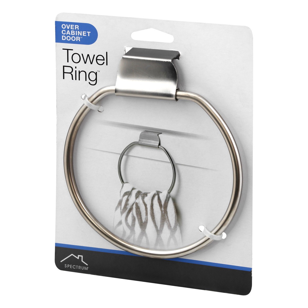slide 3 of 8, Spectrum Brushed Nickel Over Cabinet Door Towel Ring 1 ea, 1 ct
