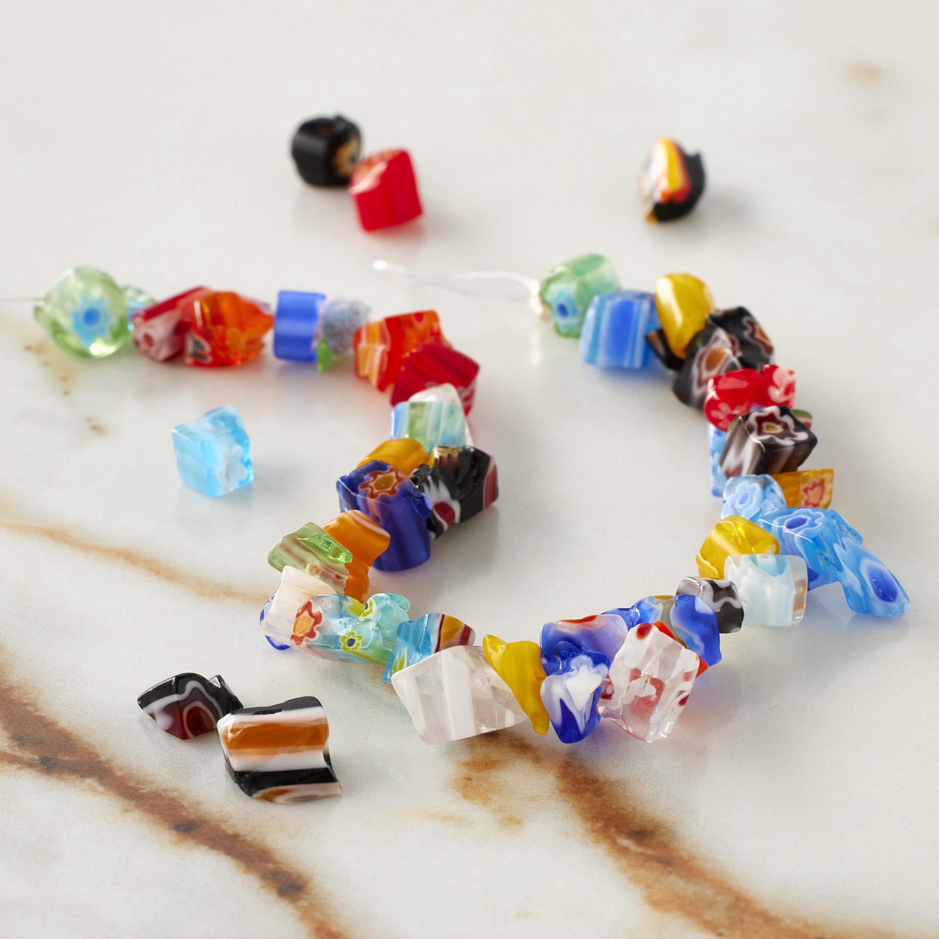 slide 2 of 3, Millefiori Glass Chip Bead Mix By Bead Landing, 3.5mm-10mm