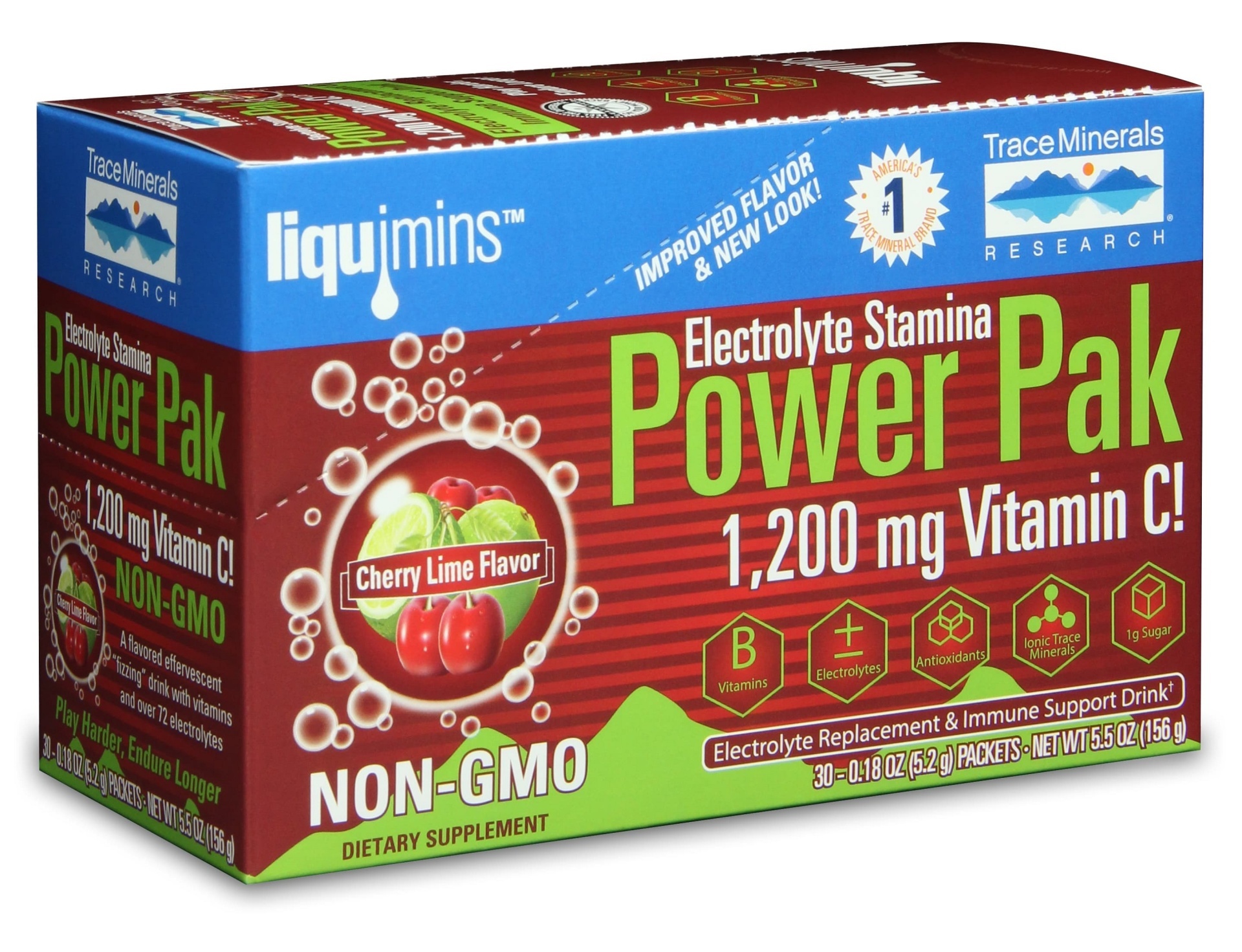 slide 1 of 1, Trace Minerals Liquimins Electrolyte Stamina Cherry Lime Power Pak, 30 ct