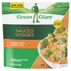 Green Giant Simply Steam Lightly Sauced Cheesy Rice & Broccoli 10 oz