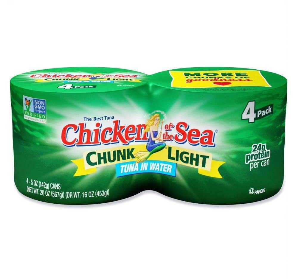 slide 2 of 5, Chicken of the Sea Chunk Light Tuna In Water, 4 ct; 5 oz