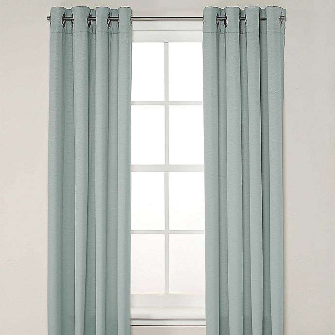 slide 1 of 1, Insola Odyssey Grommet Top Room Darkening Window Curtain Panel - Spa, 95 in