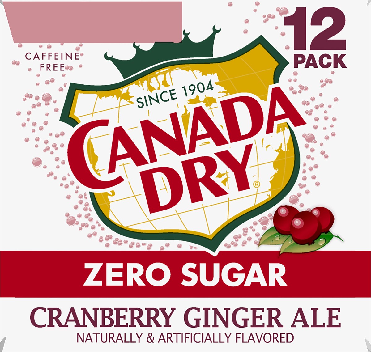 slide 3 of 9, Canada Dry Soda Zero Sugar Cranberry Ginger Ale In Cans- 144 fl oz, 12 ct; 12 fl oz