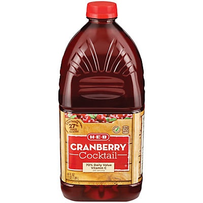 slide 1 of 1, Hill Country Fare Cranberry Juice Cocktail, 64 fl oz