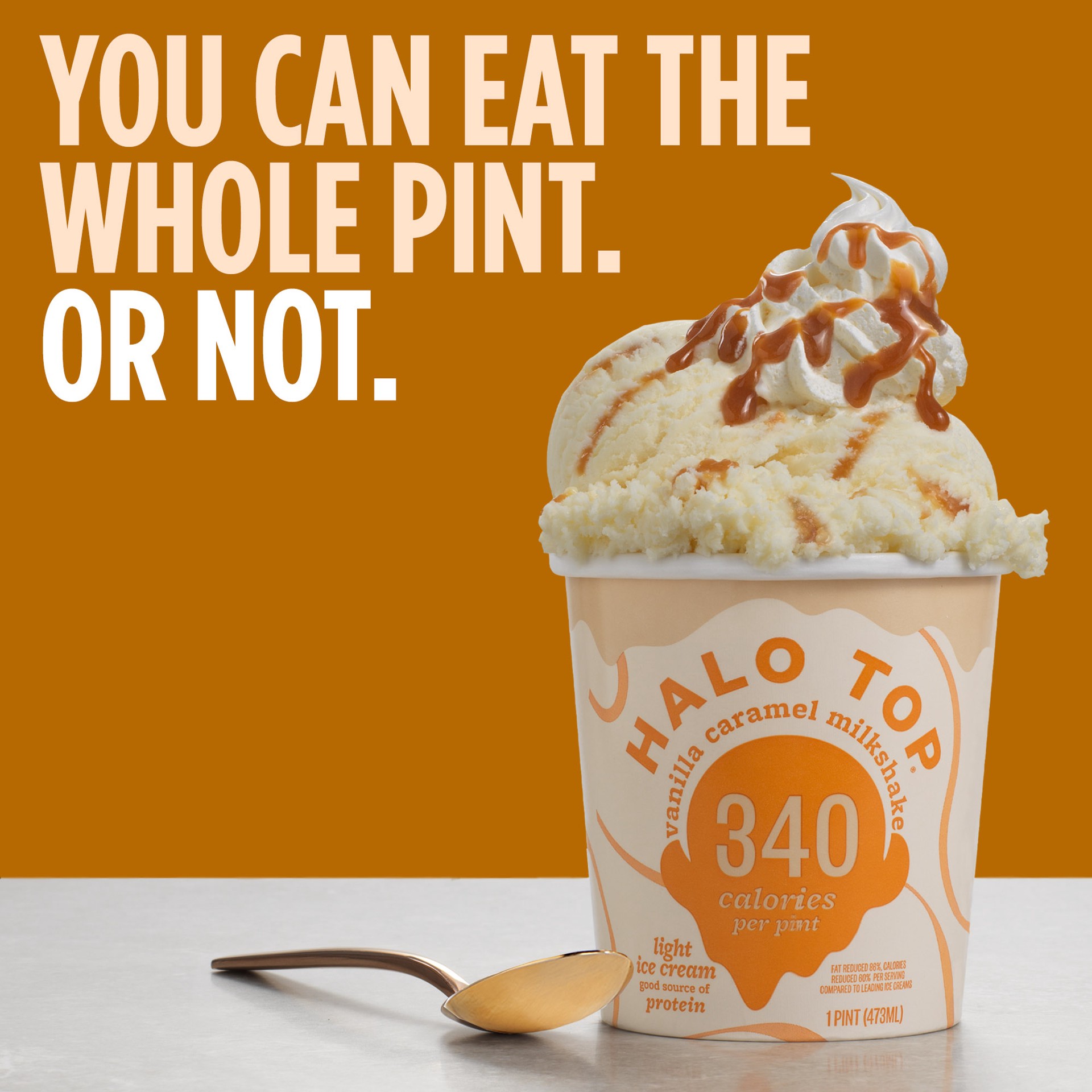 slide 4 of 5, Halo Top Vanilla Caramel Milkshake Light Ice Cream, 16 fl oz Pint, 16 fl oz