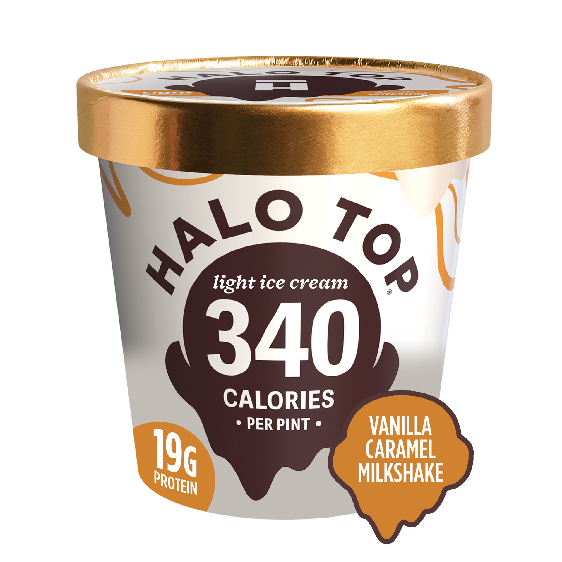 slide 1 of 5, Halo Top Vanilla Caramel Milkshake Light Ice Cream, 16 fl oz Pint, 16 fl oz