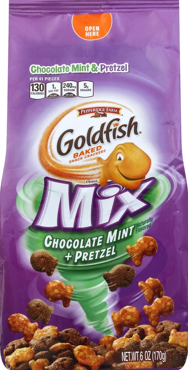 slide 4 of 4, Pepperidge Farm Goldfish Mix - Chocolate Mint Pretzel, 6.3 oz