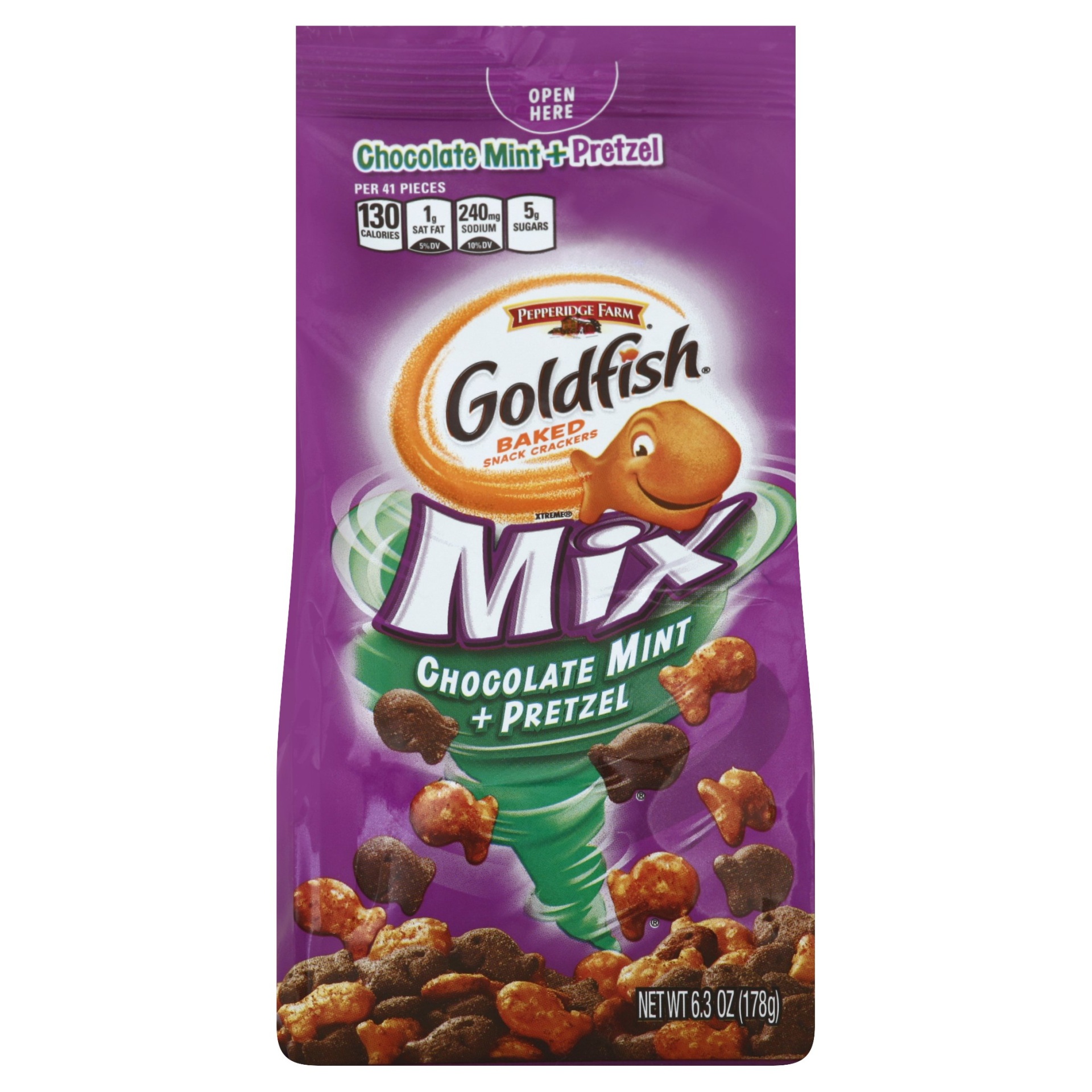 slide 1 of 1, Pepperidge Farm Goldfish Mix - Chocolate Mint Pretzel, 6.3 oz