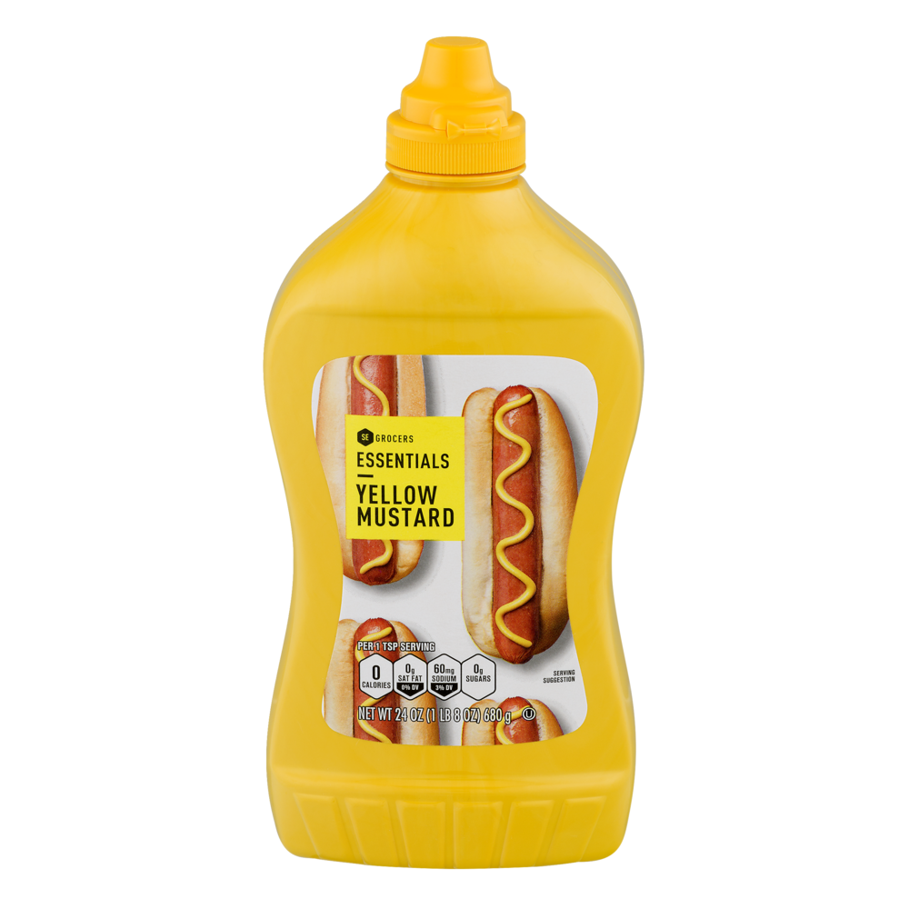 slide 1 of 1, Essentials Yellow Mustard, 24 fl oz