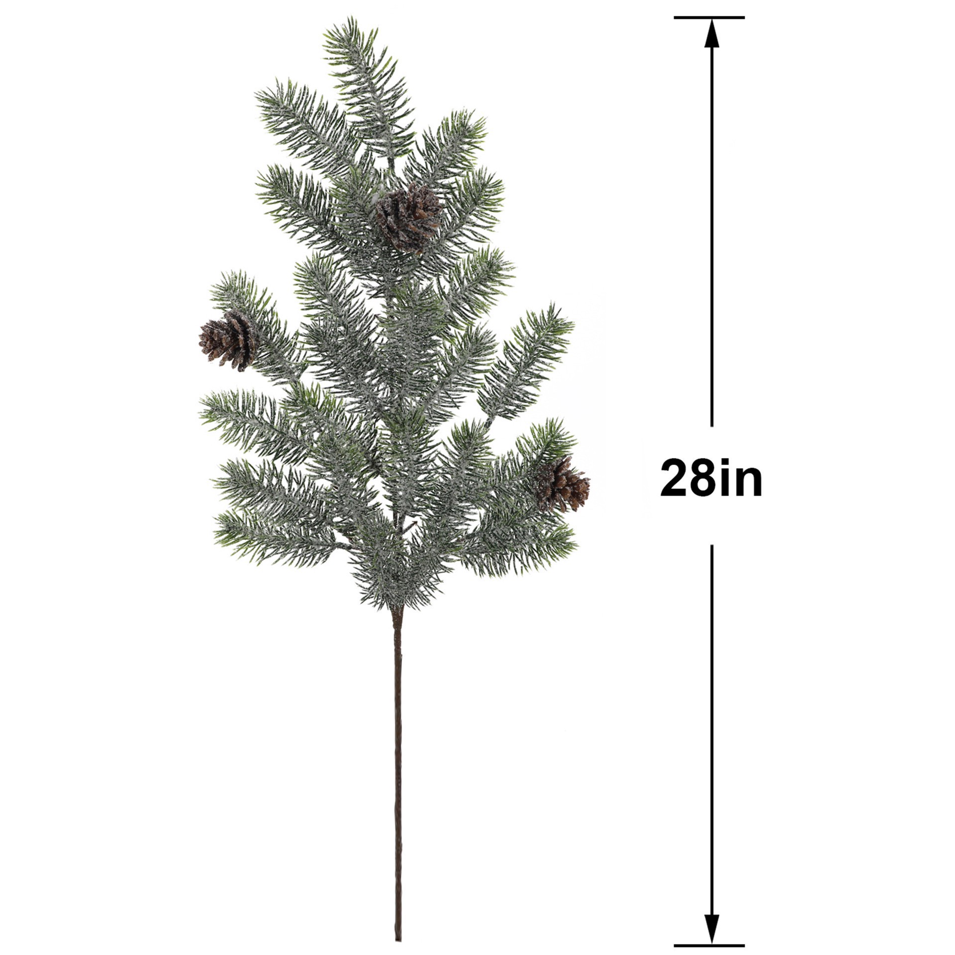slide 3 of 3, 28" Snowy Pine & Pinecone Stem By Ashland, 10 in x 3 in x 28 in