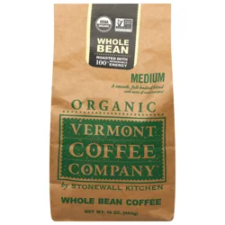 Vermont Organic Whole Bean Coffee- Medium - 16 oz