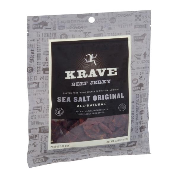 slide 1 of 1, Krave Sea Salt Original Beef Jerky, 3.25 oz