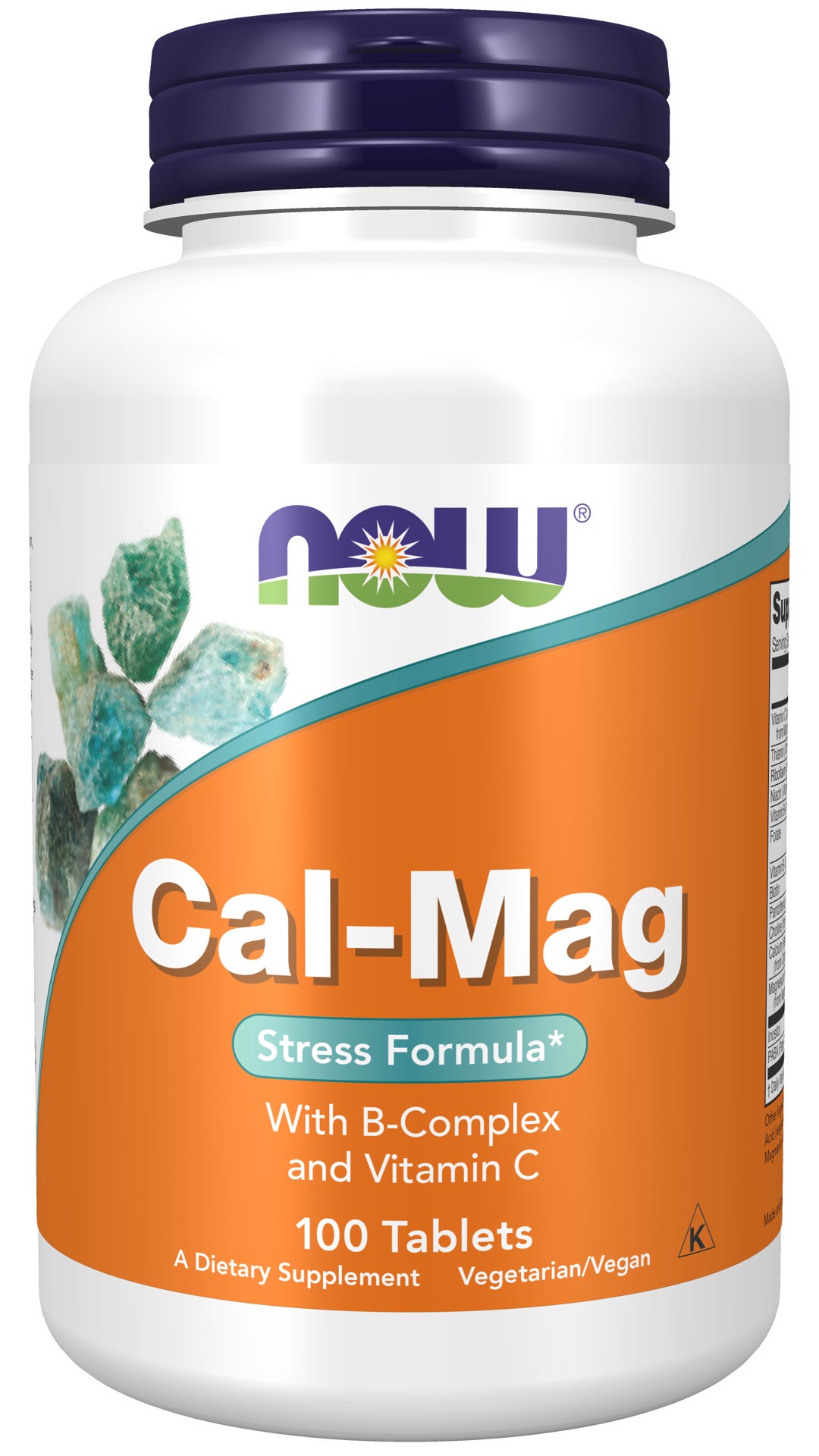 slide 1 of 4, NOW Cal-Mag Stress Formula - 100 Tablets, 100 ct