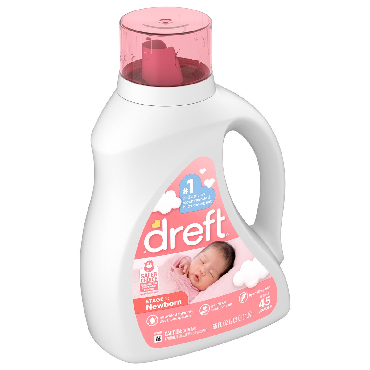 slide 2 of 4, Dreft Stage 1: Newborn Baby Liquid Laundry Detergent, 45 loads 65 fl oz, 65 fl oz